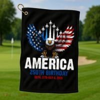 America's 250th Birthday Eagle Patriot Anniversary Golf Towel thumb 1