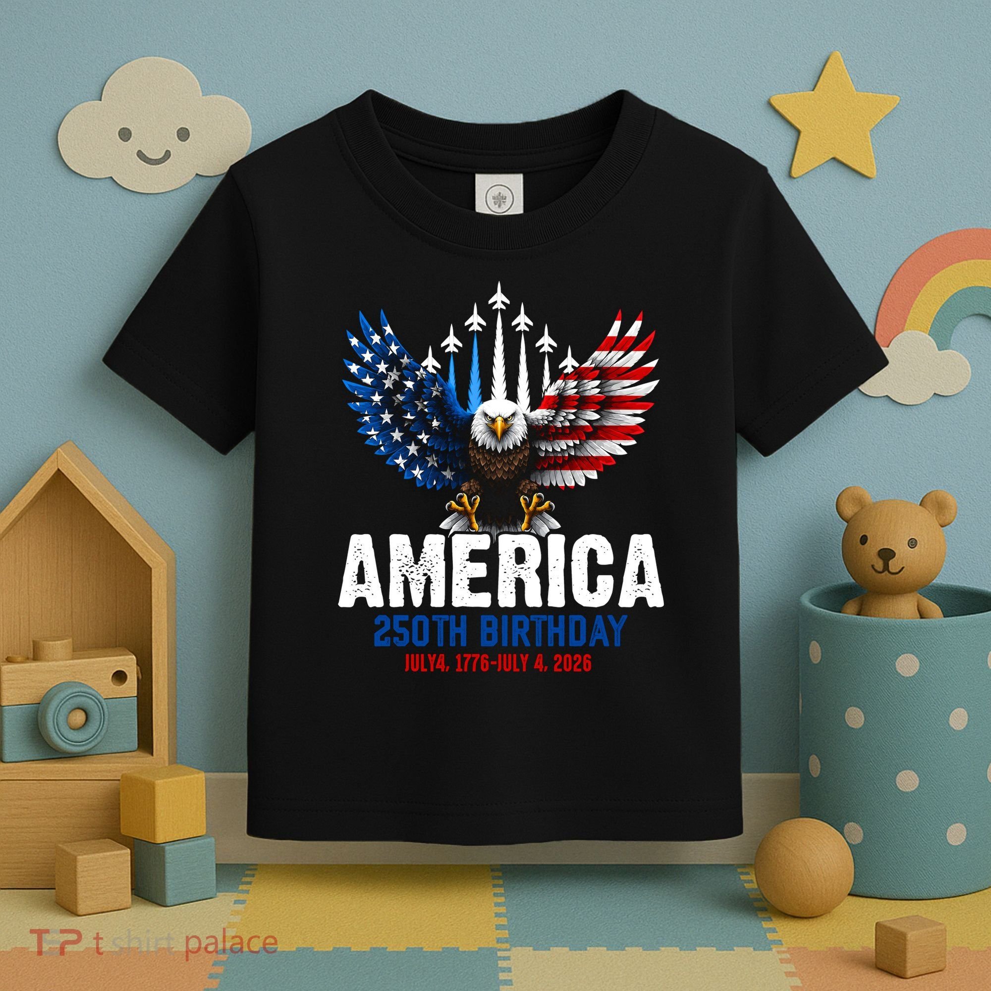 America's 250th Birthday Eagle Patriot Anniversary Toddler T-Shirt