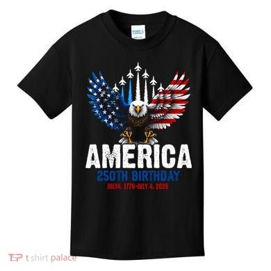 America's 250th Birthday Eagle Patriot Anniversary Kids T-Shirt