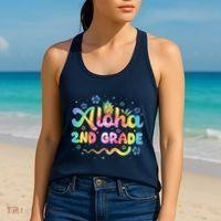 Aloha 2nd Grade Third Teacher First Day Back To School Women's Tank Top thumb 2