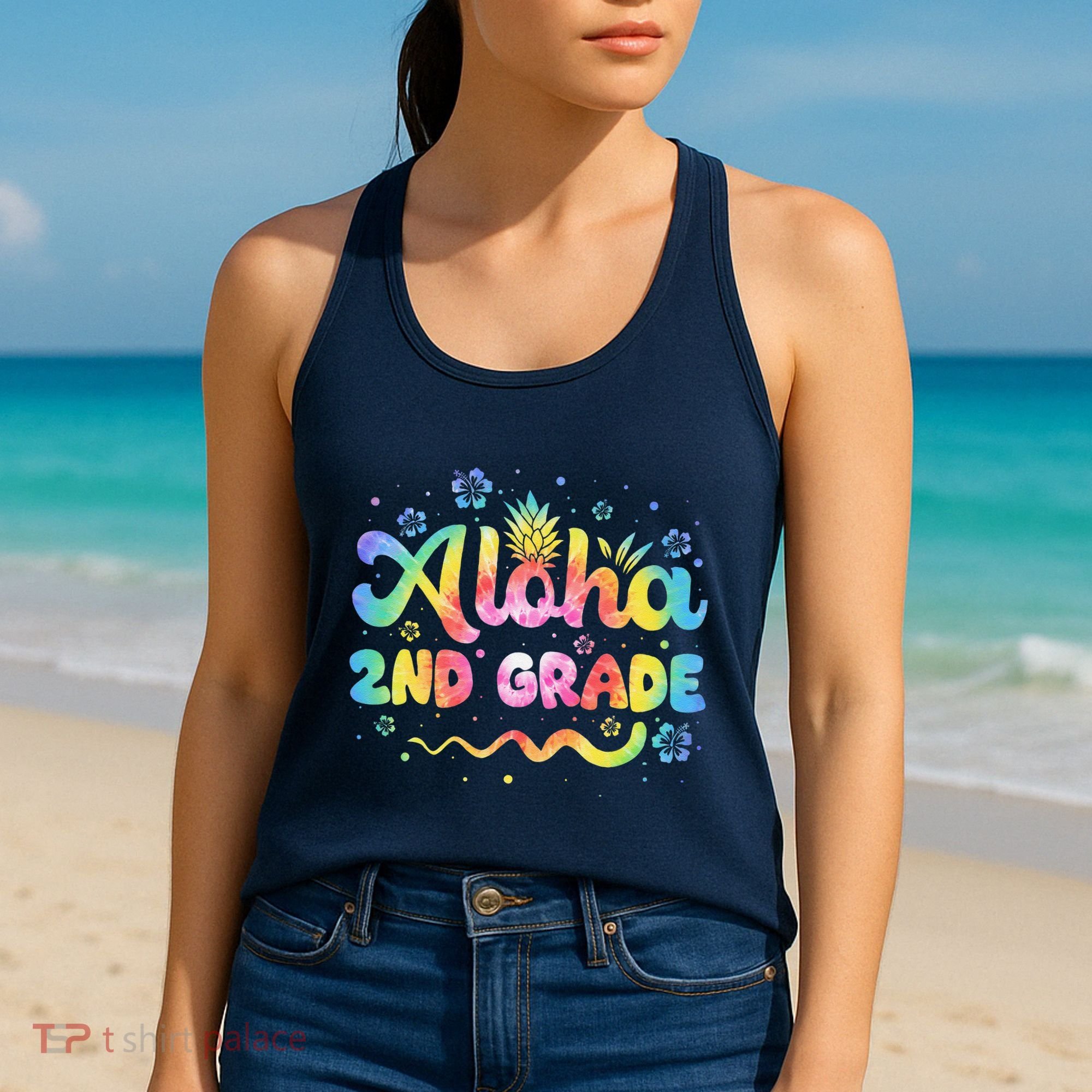 Aloha 2nd Grade Third Teacher First Day Back To School Women's Tank Top