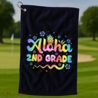 Aloha 2nd Grade Third Teacher First Day Back To School Golf Towel thumb 1