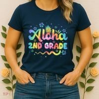Aloha 2nd Grade Third Teacher First Day Back To School Women's T-Shirt thumb 2