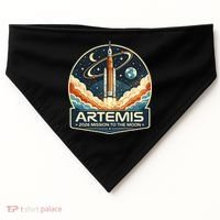 Artemis 2 Moon Mission USA-Made Doggie Bandana thumb 0