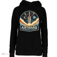 Artemis 2 Moon Mission Womens Funnel Neck Pullover Hood thumb 0