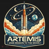 Artemis 2 Moon Mission Womens Funnel Neck Pullover Hood thumb 2
