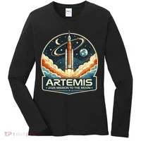 Artemis 2 Moon Mission Women's Long Sleeve Shirt thumb 0
