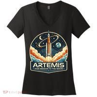 Artemis 2 Moon Mission Women's V-Neck T-Shirt thumb 0
