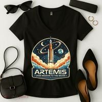 Artemis 2 Moon Mission Women's V-Neck T-Shirt thumb 2