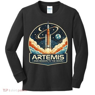Artemis 2 Moon Mission Kids Long Sleeve Shirt