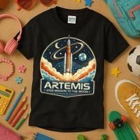 Artemis 2 Moon Mission Kids T-Shirt thumb 3