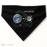 Artemis 2 Route Map SLS Moon USA-Made Doggie Bandana thumb 0