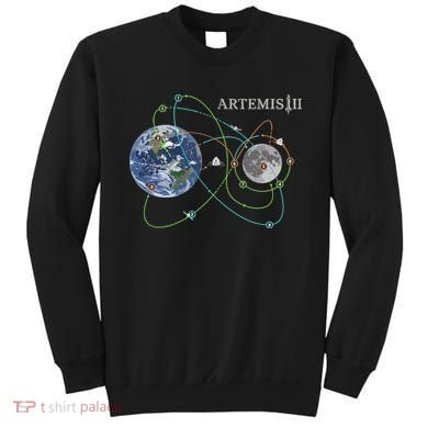 Artemis 2 Route Map SLS Moon Sweatshirt