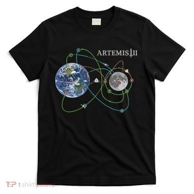 Artemis 2 Route Map SLS Moon T-Shirt