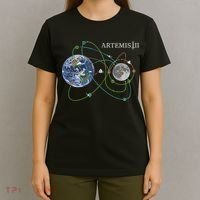 Artemis 2 Route Map SLS Moon T-Shirt thumb 4