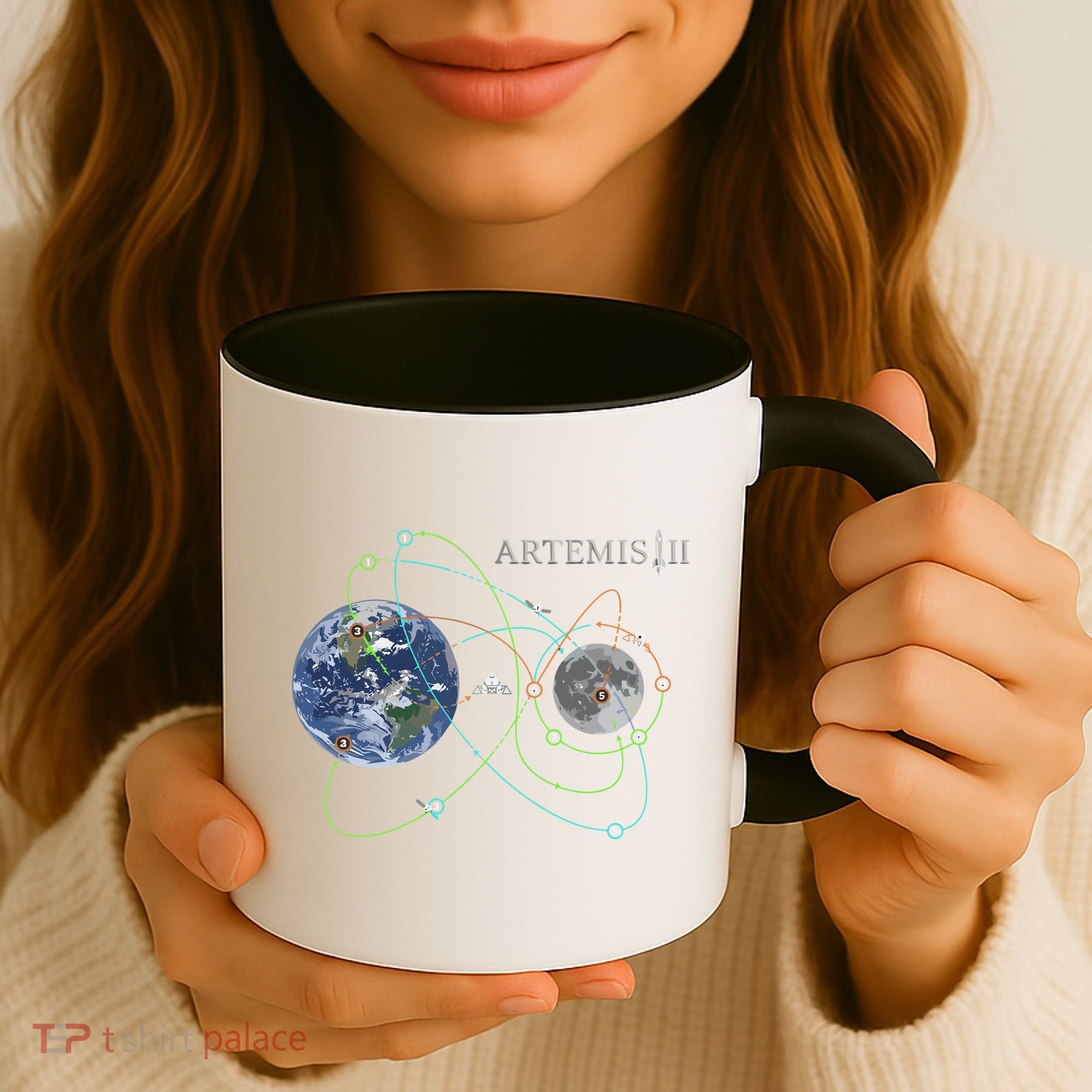 Artemis 2 Route Map SLS Moon Coffee Mug