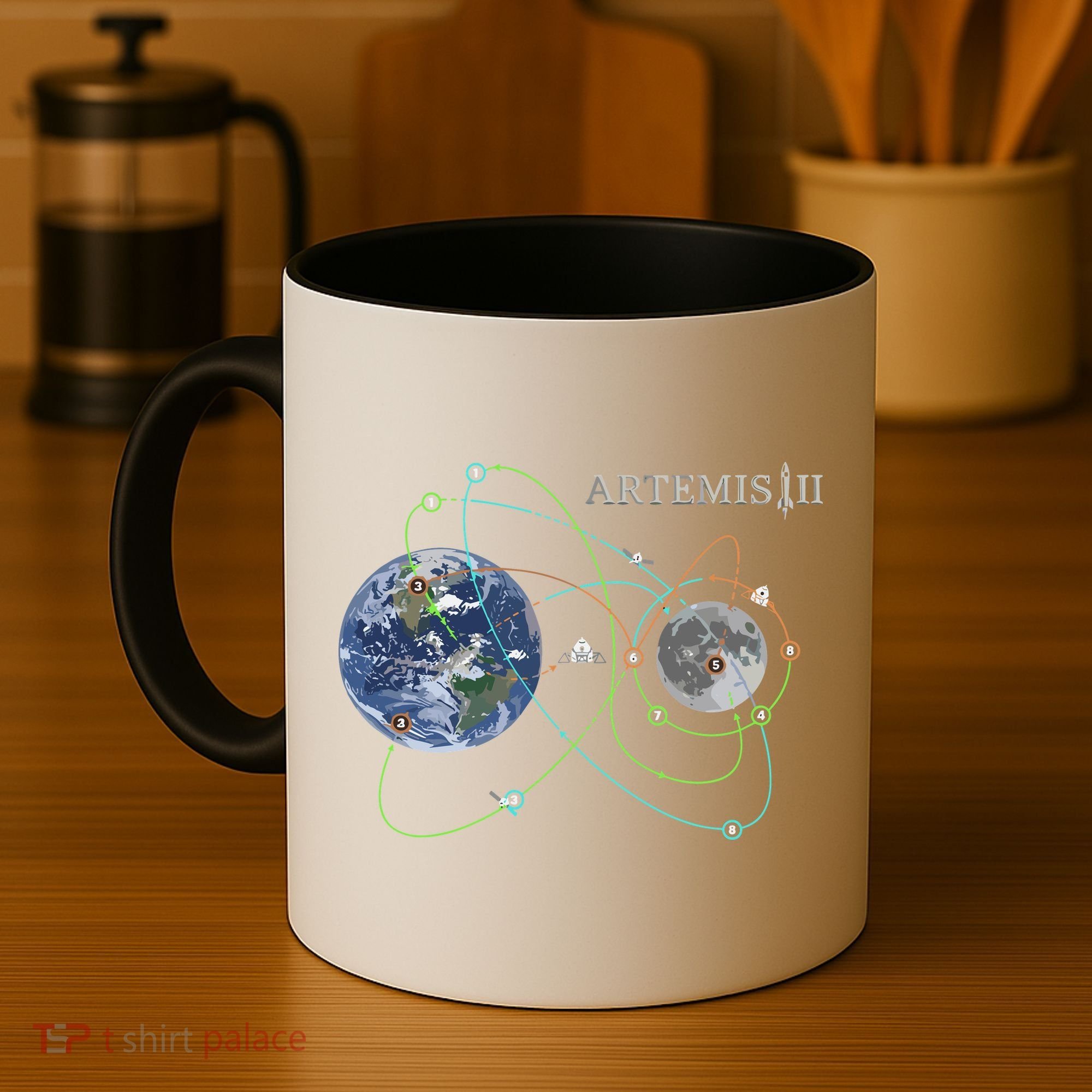 Artemis 2 Route Map SLS Moon Coffee Mug