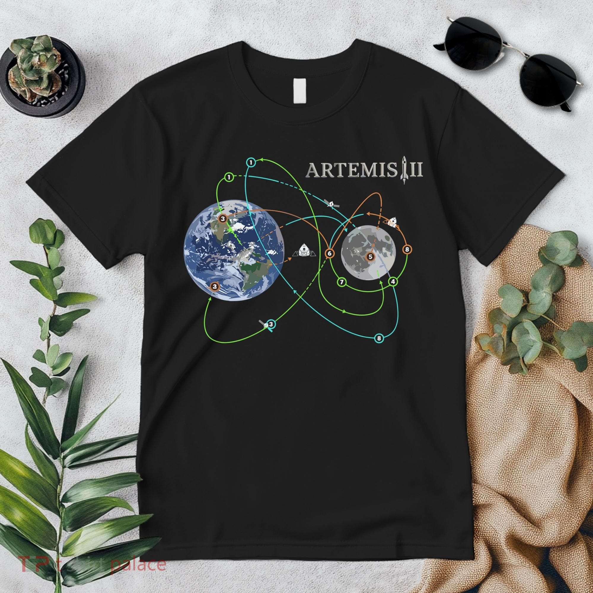 Artemis 2 Route Map SLS Moon Premium T-Shirt