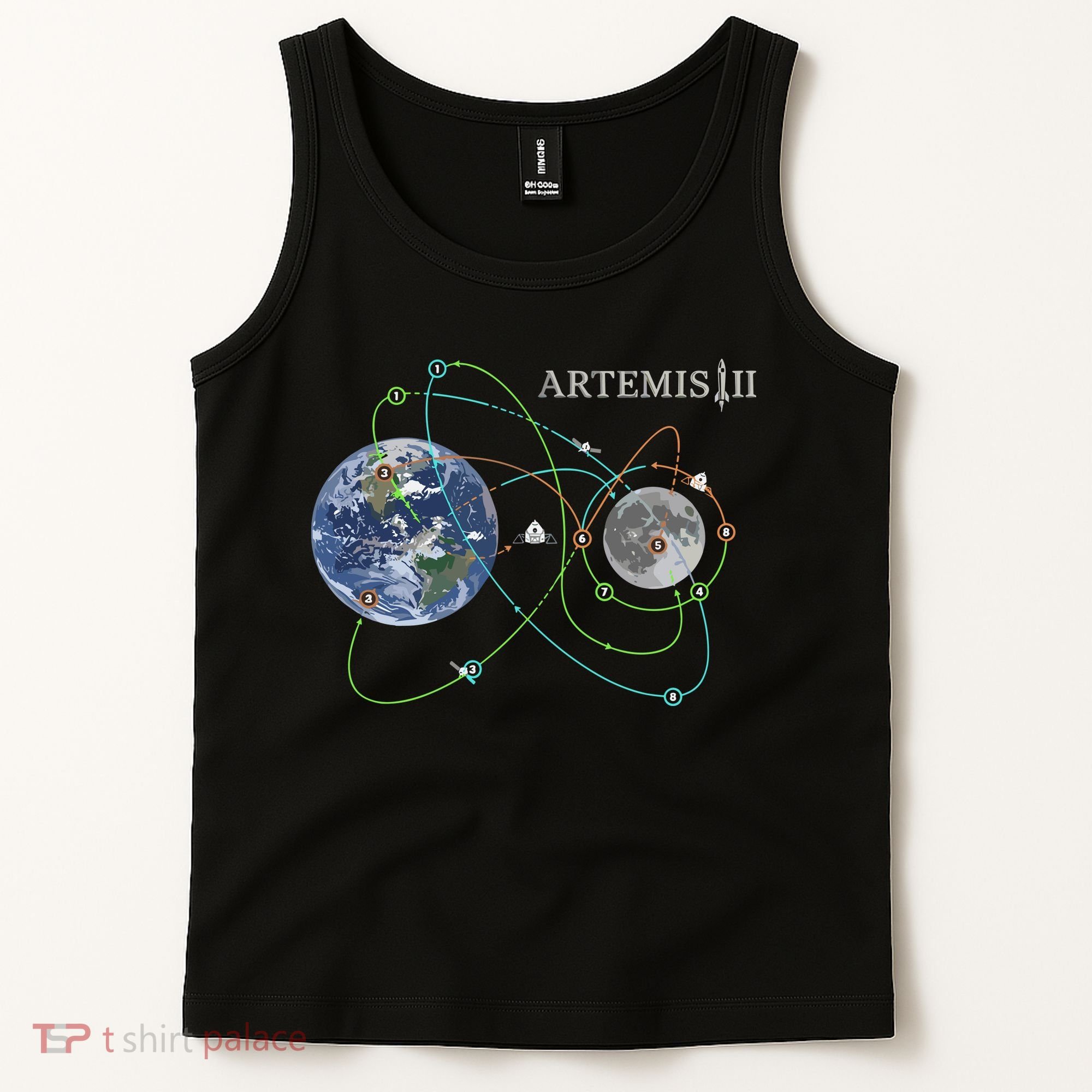 Artemis 2 Route Map SLS Moon Tank Top