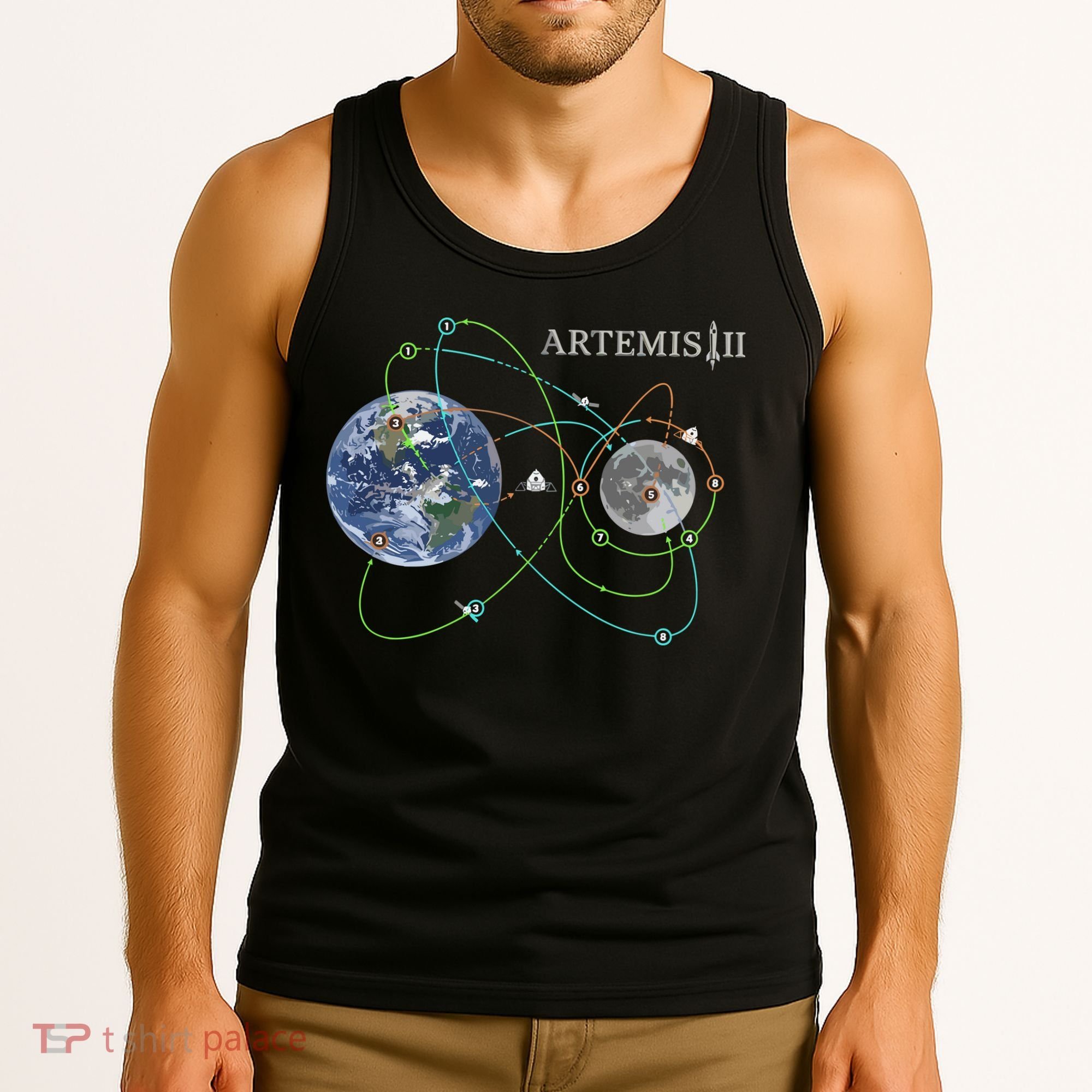 Artemis 2 Route Map SLS Moon Tank Top
