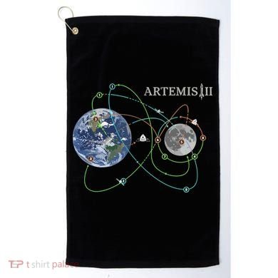 Artemis 2 Route Map SLS Moon Golf Towel