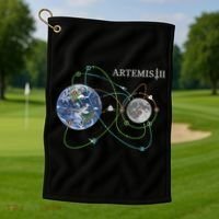 Artemis 2 Route Map SLS Moon Golf Towel thumb 1