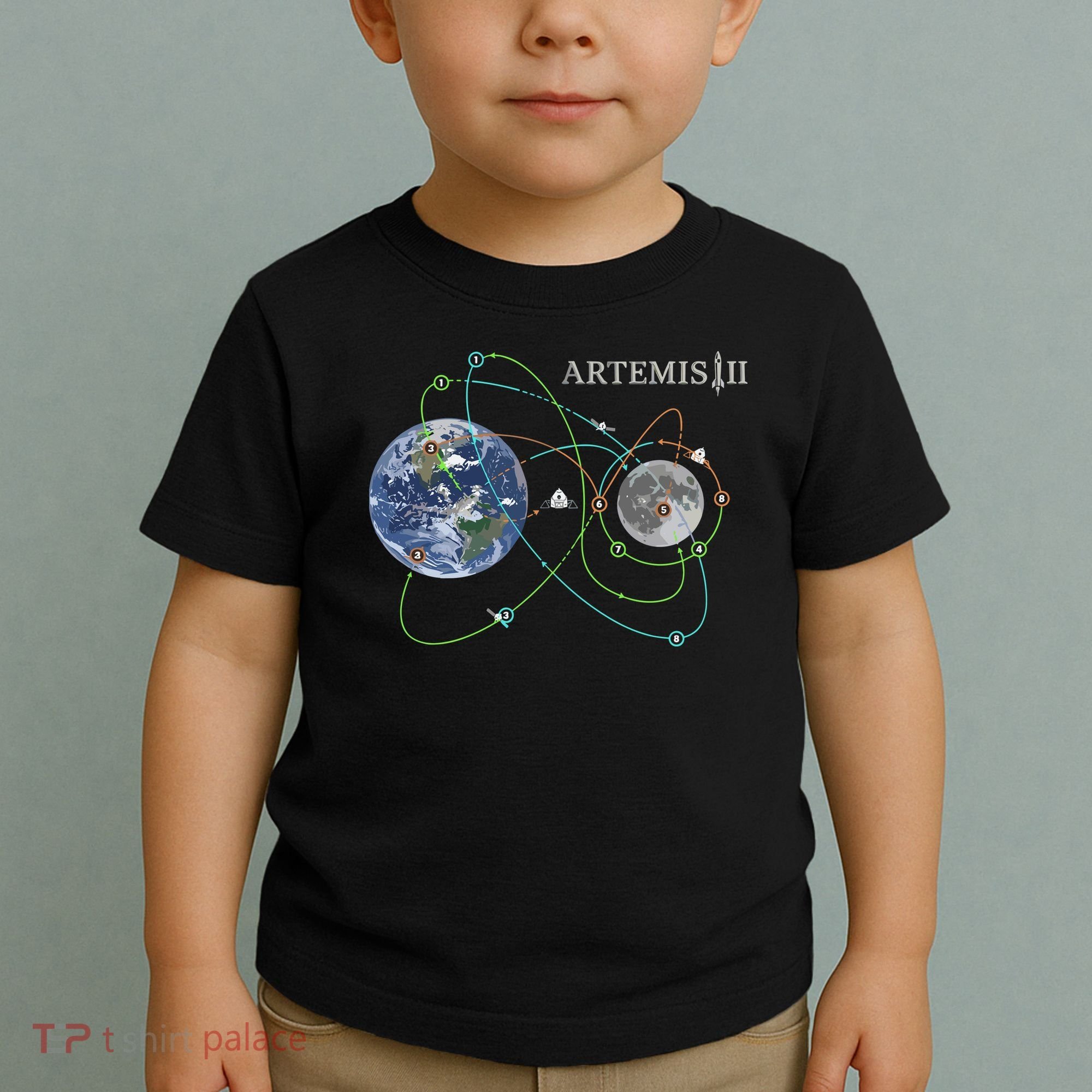 Artemis 2 Route Map SLS Moon Toddler T-Shirt