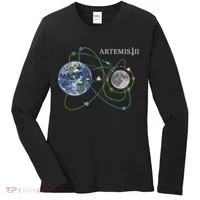 Artemis 2 Route Map SLS Moon Women's Long Sleeve Shirt thumb 0