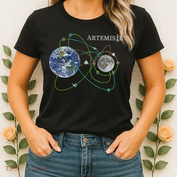 Artemis 2 Route Map SLS Moon Women's T-Shirt