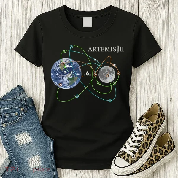 Artemis 2 Route Map SLS Moon Women's T-Shirt