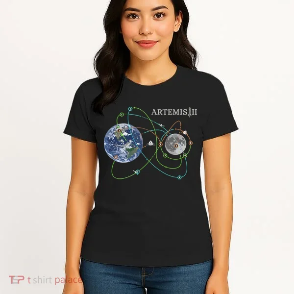 Artemis 2 Route Map SLS Moon Women's T-Shirt