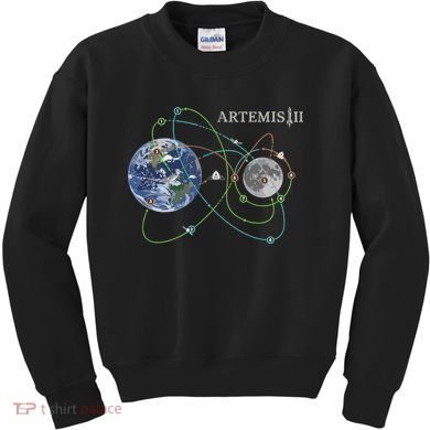 Artemis 2 Route Map SLS Moon Kids Sweatshirt