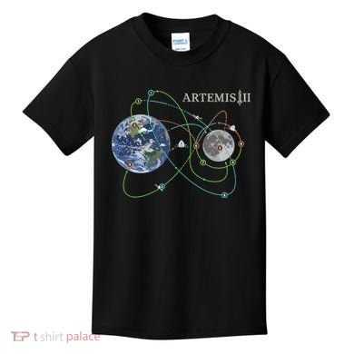 Artemis 2 Route Map SLS Moon Kids T-Shirt