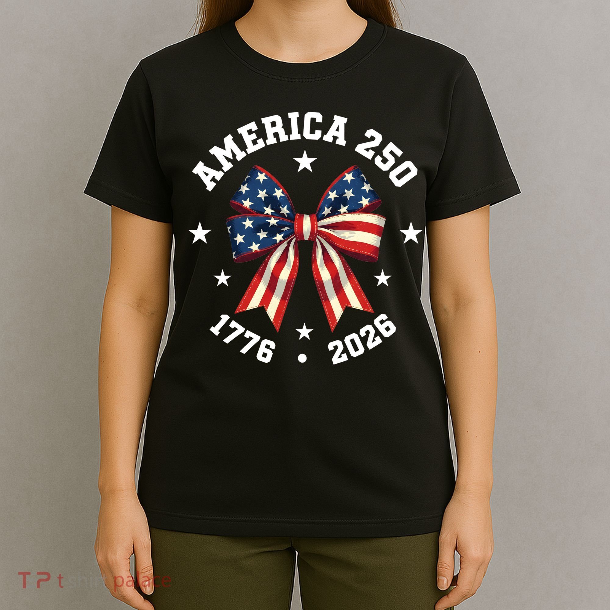 America 250 Years Patriotic Ribbon 250th Anniversary T-Shirt