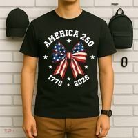 America 250 Years Patriotic Ribbon 250th Anniversary T-Shirt thumb 6