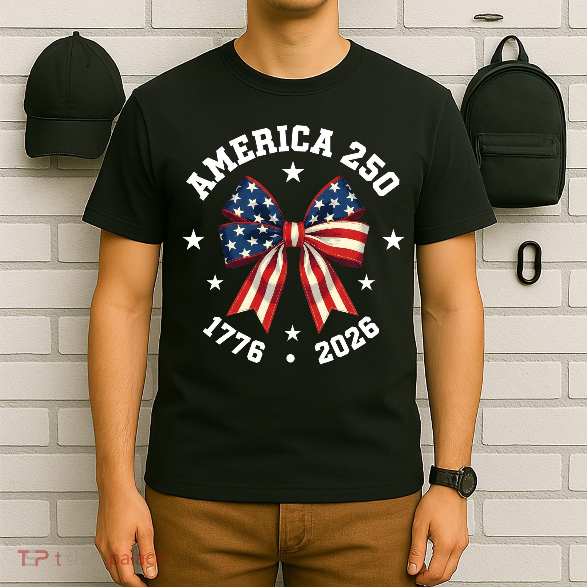 America 250 Years Patriotic Ribbon 250th Anniversary T-Shirt