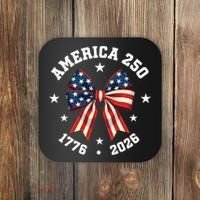 America 250 Years Patriotic Ribbon 250th Anniversary Coaster thumb 0