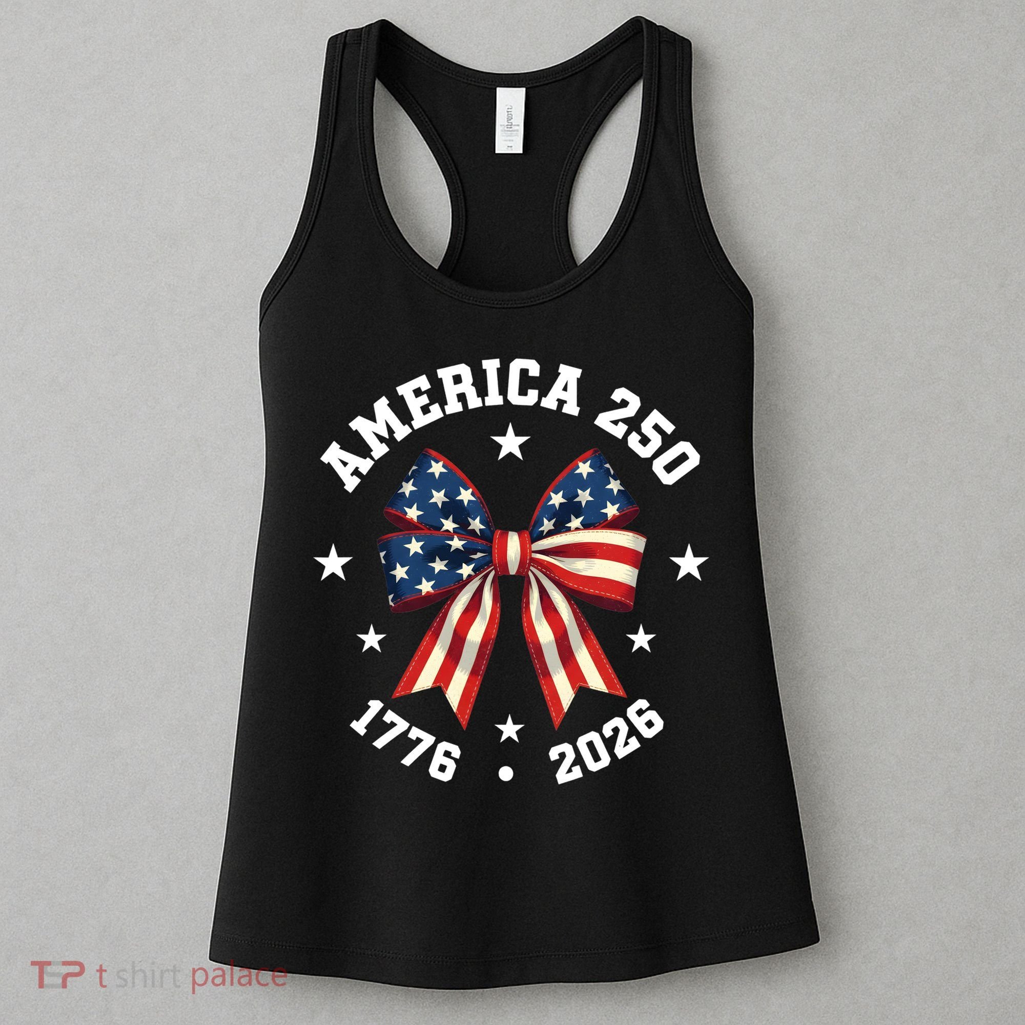 America 250 Years Patriotic Ribbon 250th Anniversary Women's Tank Top