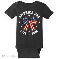 America 250 Years Patriotic Ribbon 250th Anniversary Baby Bodysuit thumb 0