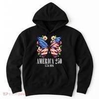 America 250 Years 1776-2026 250th Anniversary Butterfly  Hoodie thumb 0