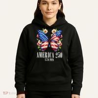 America 250 Years 1776-2026 250th Anniversary Butterfly  Hoodie thumb 5