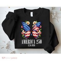 America 250 Years 1776-2026 250th Anniversary Butterfly  Sweatshirt thumb 2