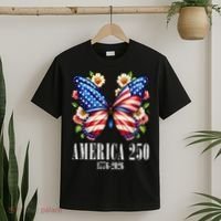 America 250 Years 1776-2026 250th Anniversary Butterfly  T-Shirt thumb 2