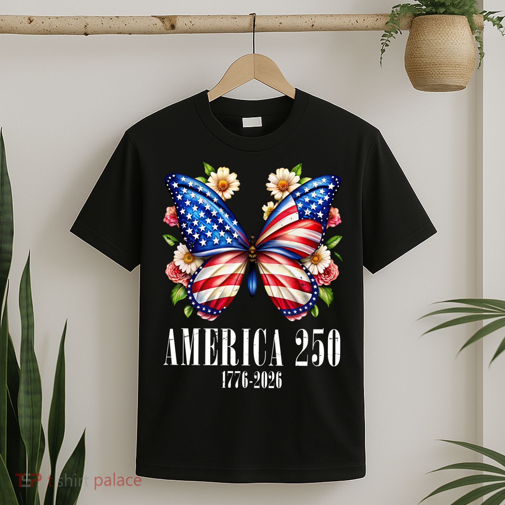 America 250 Years 1776-2026 250th Anniversary Butterfly  T-Shirt