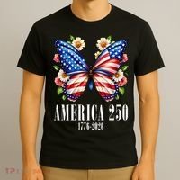 America 250 Years 1776-2026 250th Anniversary Butterfly  T-Shirt thumb 3