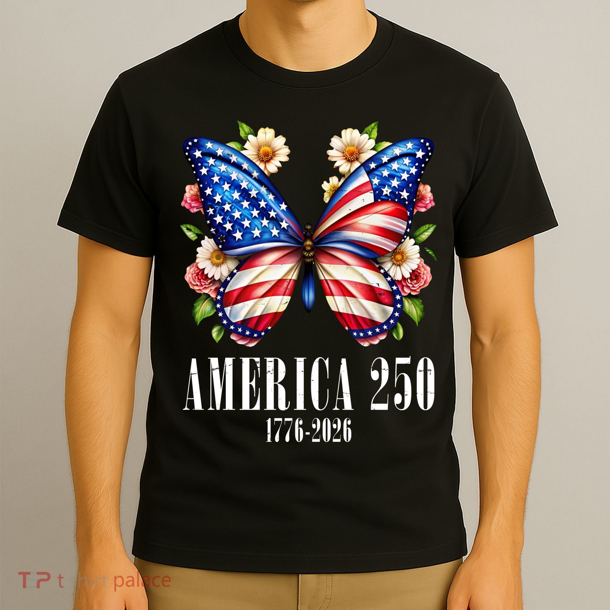 America 250 Years 1776-2026 250th Anniversary Butterfly  T-Shirt