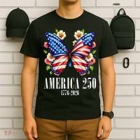 America 250 Years 1776-2026 250th Anniversary Butterfly  T-Shirt thumb 6