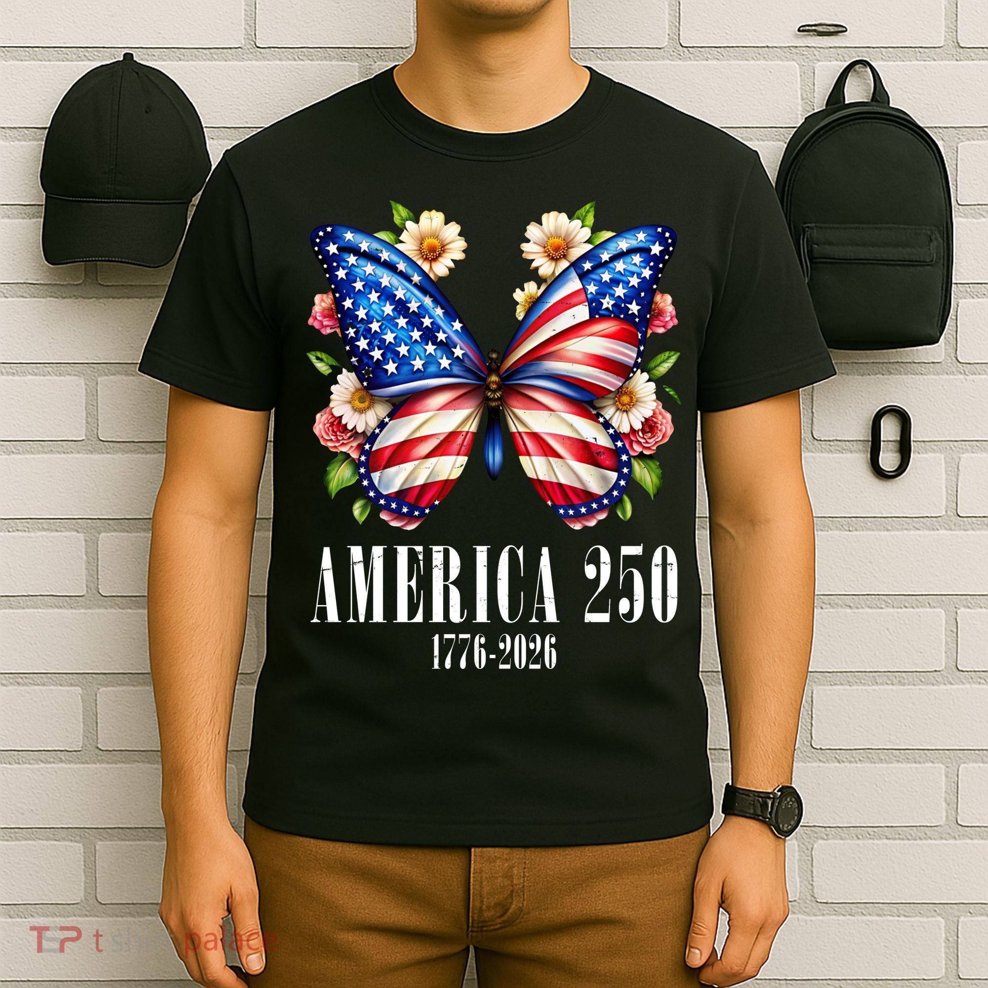 America 250 Years 1776-2026 250th Anniversary Butterfly  T-Shirt