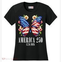 America 250 Years 1776-2026 250th Anniversary Butterfly  Women's Cooling Performance Crew T-Shirt thumb 0
