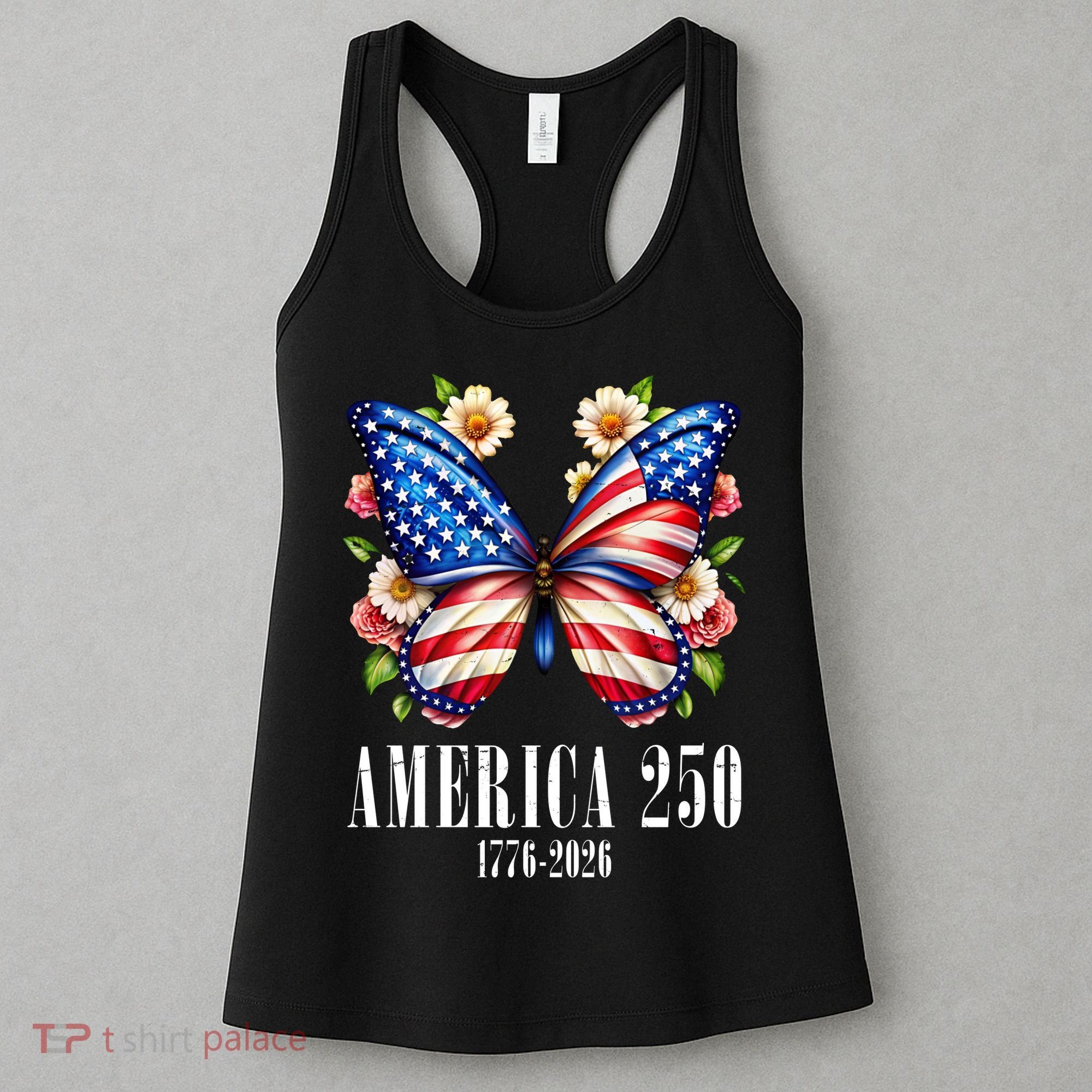 America 250 Years 1776-2026 250th Anniversary Butterfly  Women's Tank Top